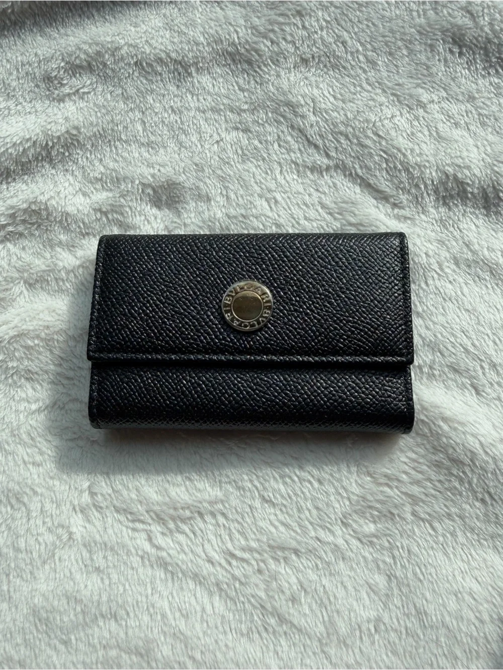 Bvlgari Black Leather 6-Key Holder